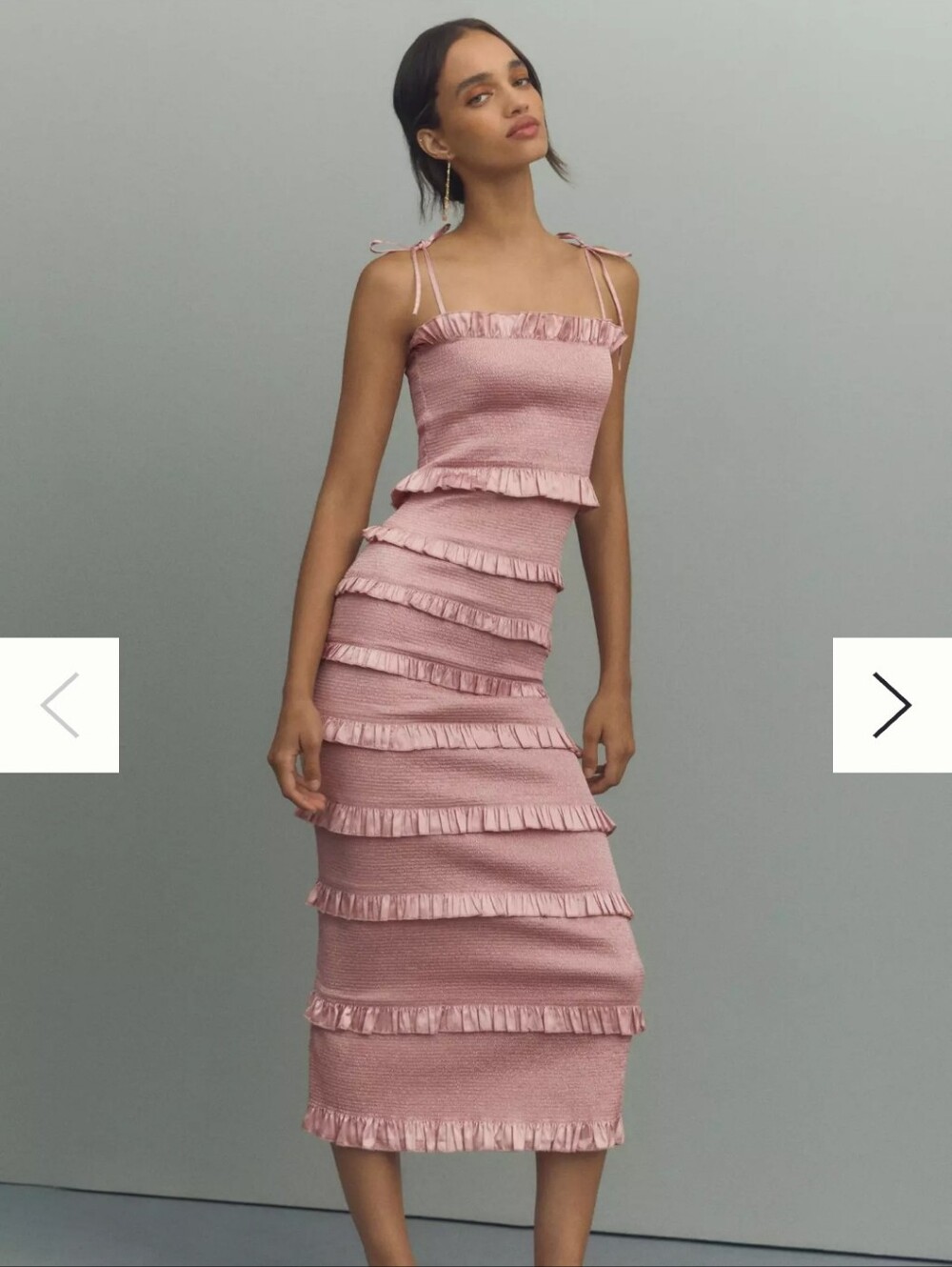 V. Chapman Lily Ruffle Tiered Dress - Rose Dust Size 6